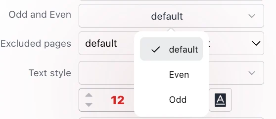 Add PDF page numbers - Odd/Even Selection