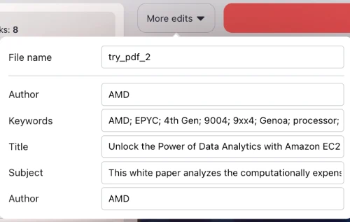  PDF Advanced Metadata Editing