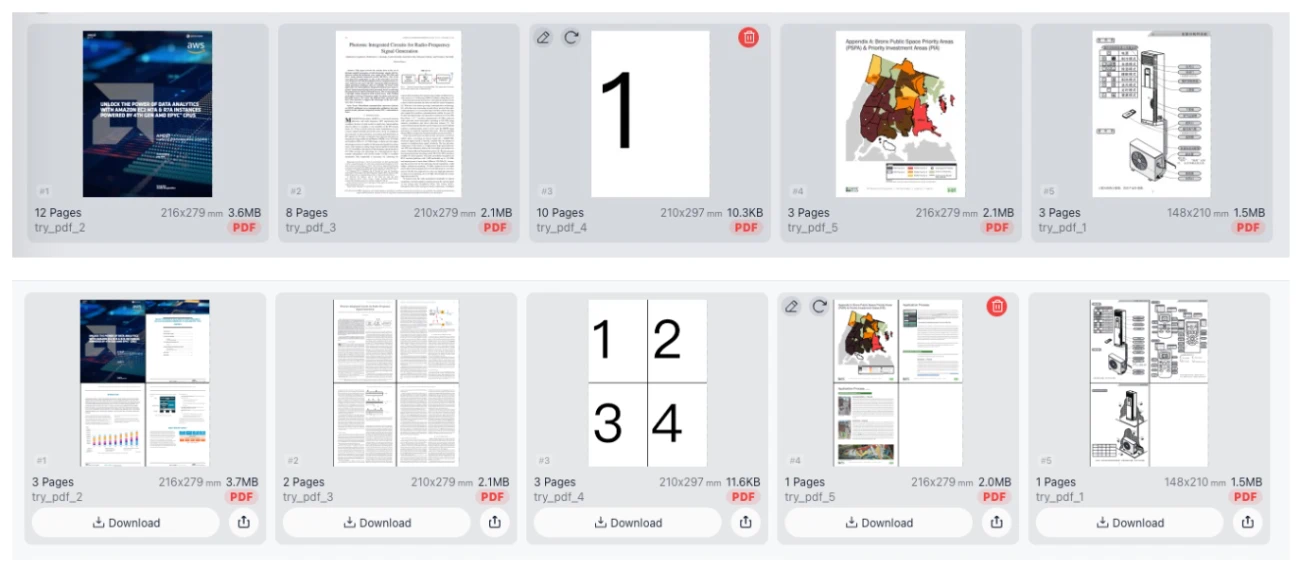 PDF 4-up Merging 4 source pages into a single output sheet.