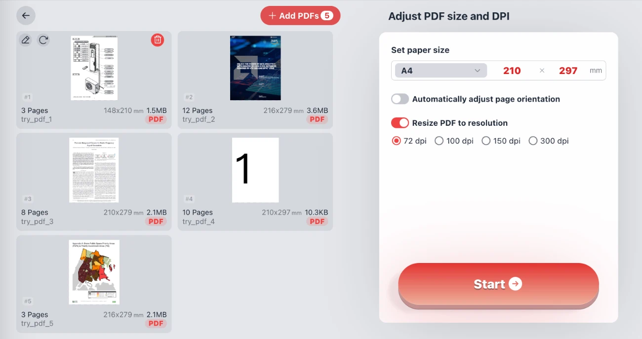 Adjust PDF Size and DPI: Resize Pages & Optimize Resolution