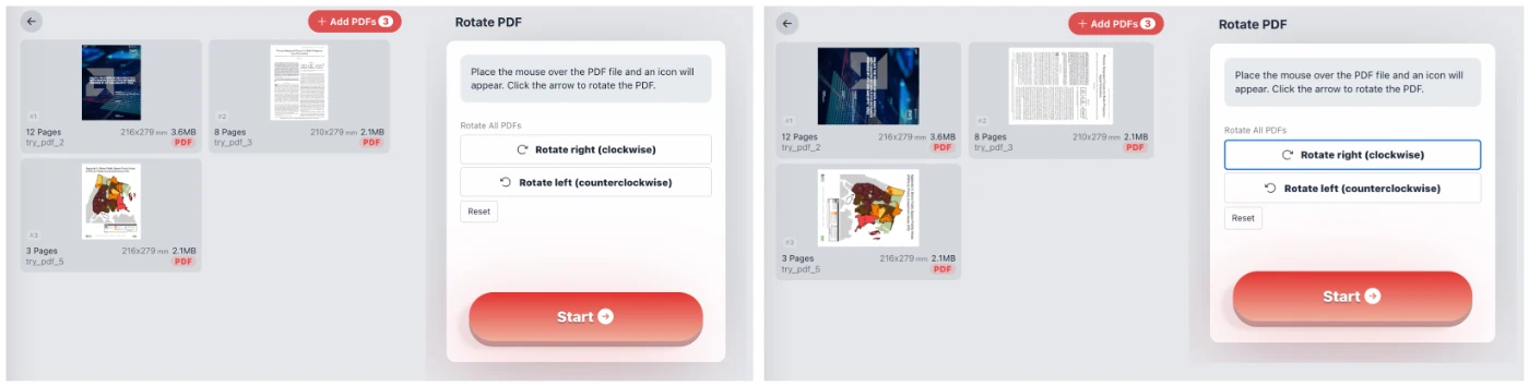 Rotate PDF Documents Online